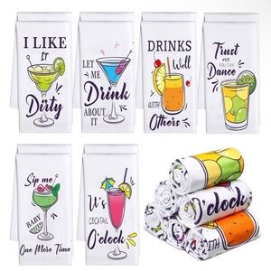 Cocktail-Themed Kitchen Towels - You Get A Set Of 2 Towels.